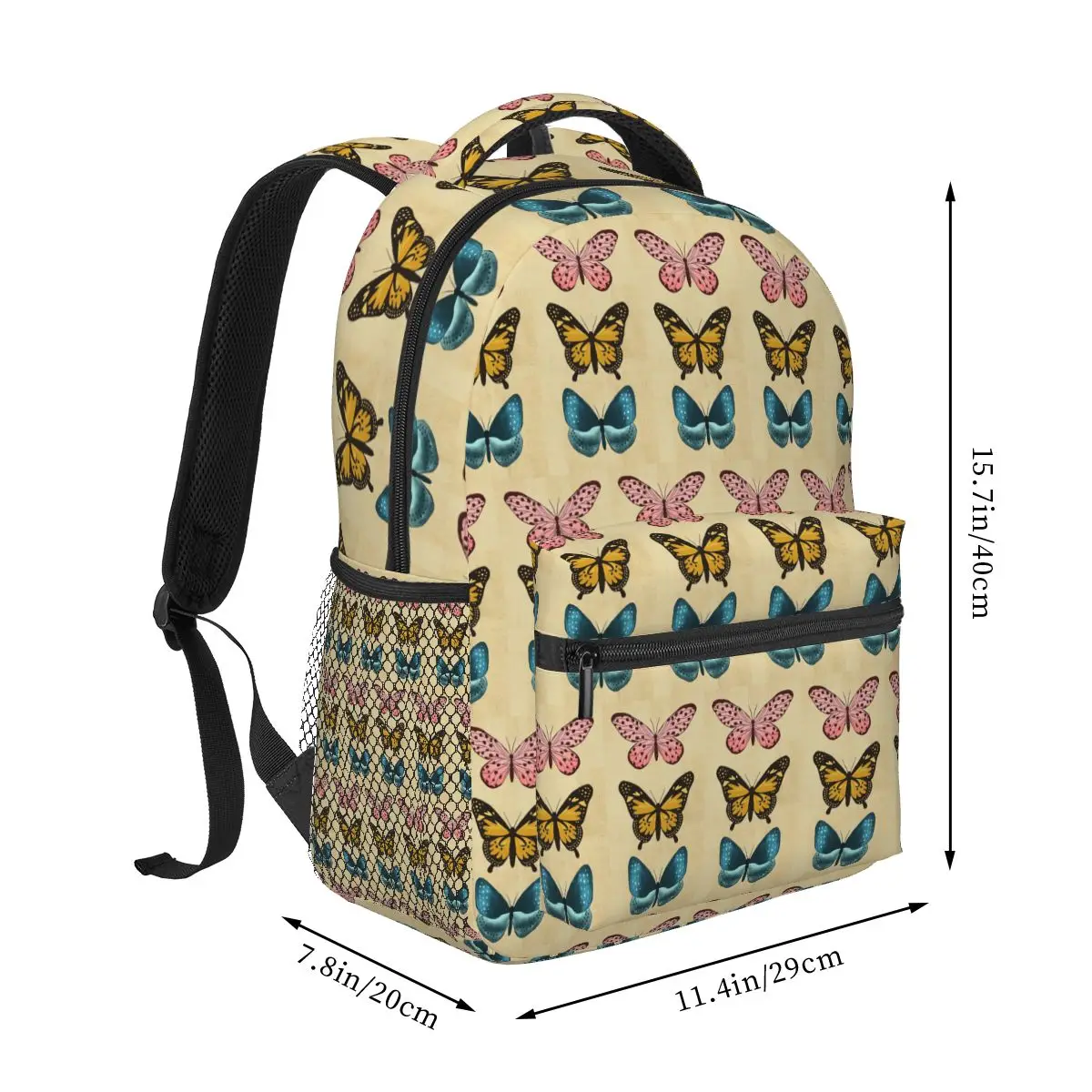 Whimsical Butterflies Backpacks Boys Girls Bookbag Students School Bags Cartoon Kids Rucksack Shoulder Bag Large Capacity