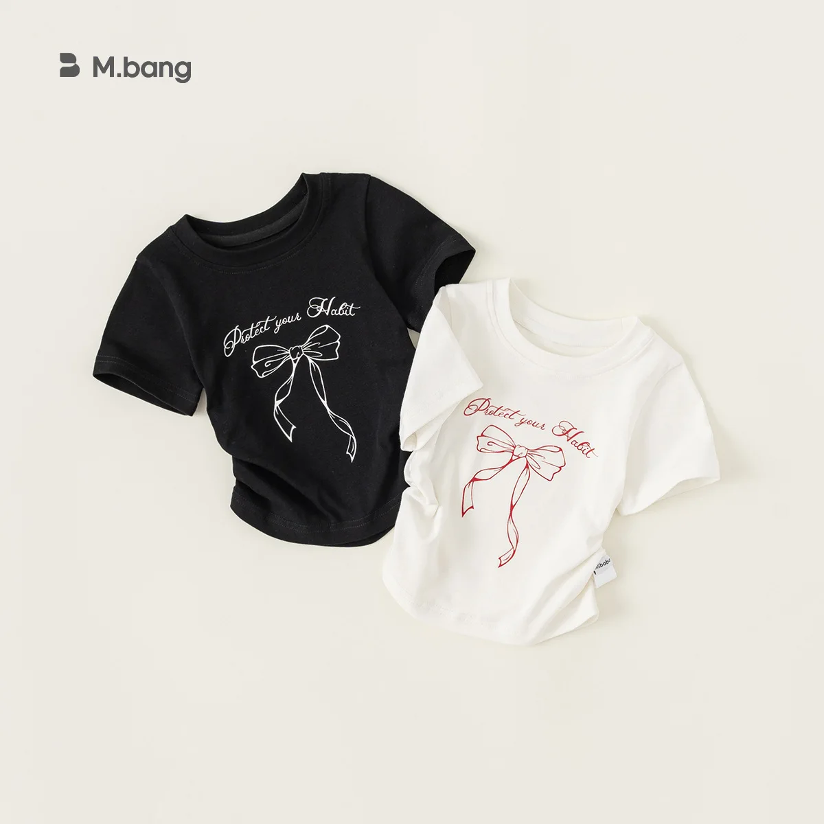 2024 koreanische Sommer Kinder Mädchen T-Shirts Kurzarm Bogen Brief druck dünne Musselin dünne Kind Baby Mädchen T-Shirts Kleinkind Mädchen Tops