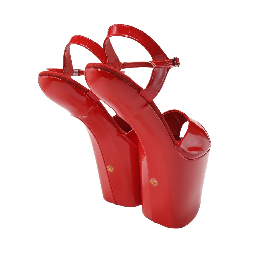 Sexy Peep Toe Rootless Sandals Solid Clear PVC Buckle Straps Horseshoe High Heels 2025 Summer Women New Platform Party Shoes