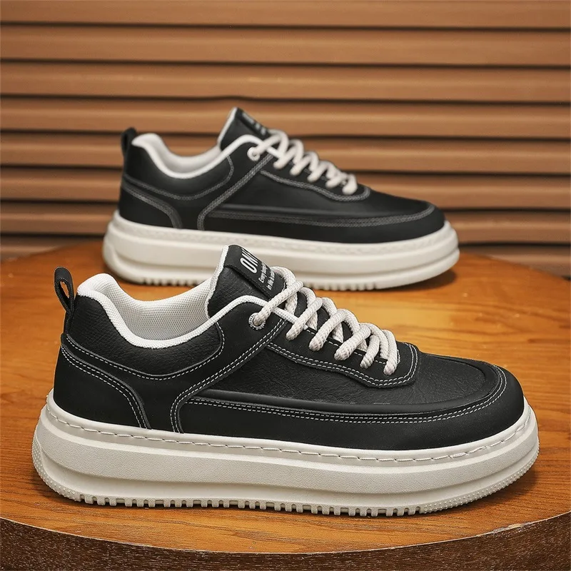 

Men Board Shoes Autumn New Trend Comfortable Wear-resistant Platform Sneakers Fashion Lace Up Height Increase Casual Shoes
