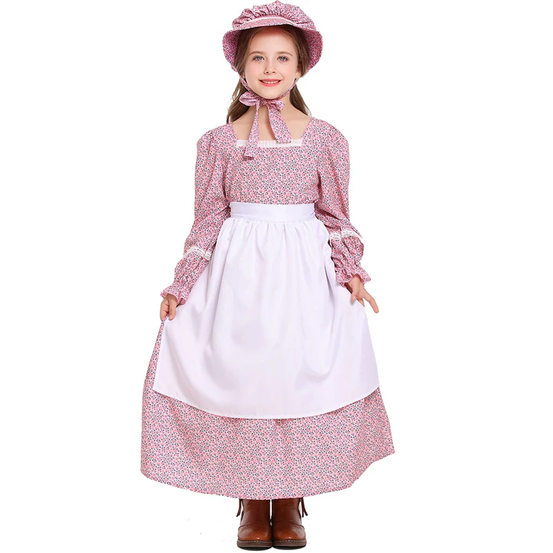 Costume de petite maison sur la prairie pour filles, robe de
