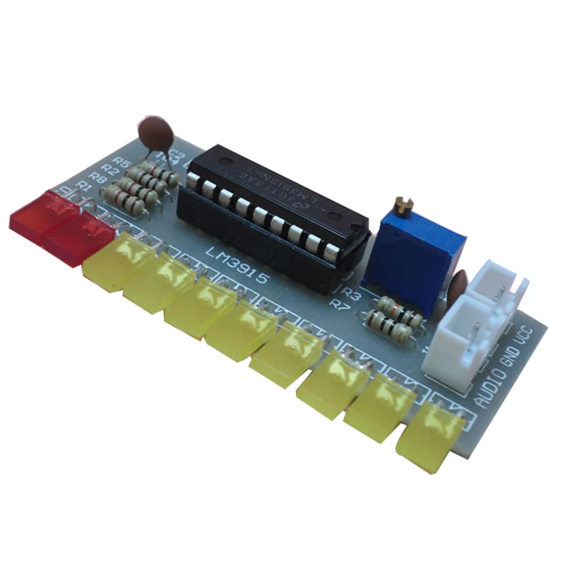 Lm3915 indicador de nível de áudio kit diy 10 led som analisador de espectro de áudio kit indicador de nível electoronics solda