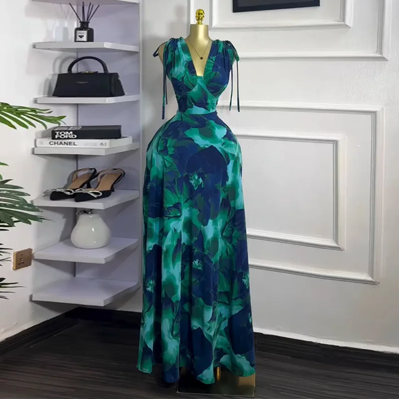 

Long Dress Women Dresses A Line Vestidos Y2k Streetwear V Neck Sleeveless High Waist Slim Fit Elegant Party Night Work 2025