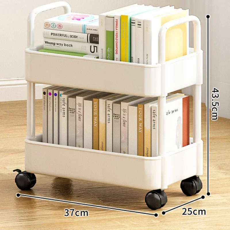 2 Tier Rolling Utility Cart Storage Shelf Movable Gap Storage Rack Kitchen Bathroom Slim Slide Organizer Snacks Toys Shelf