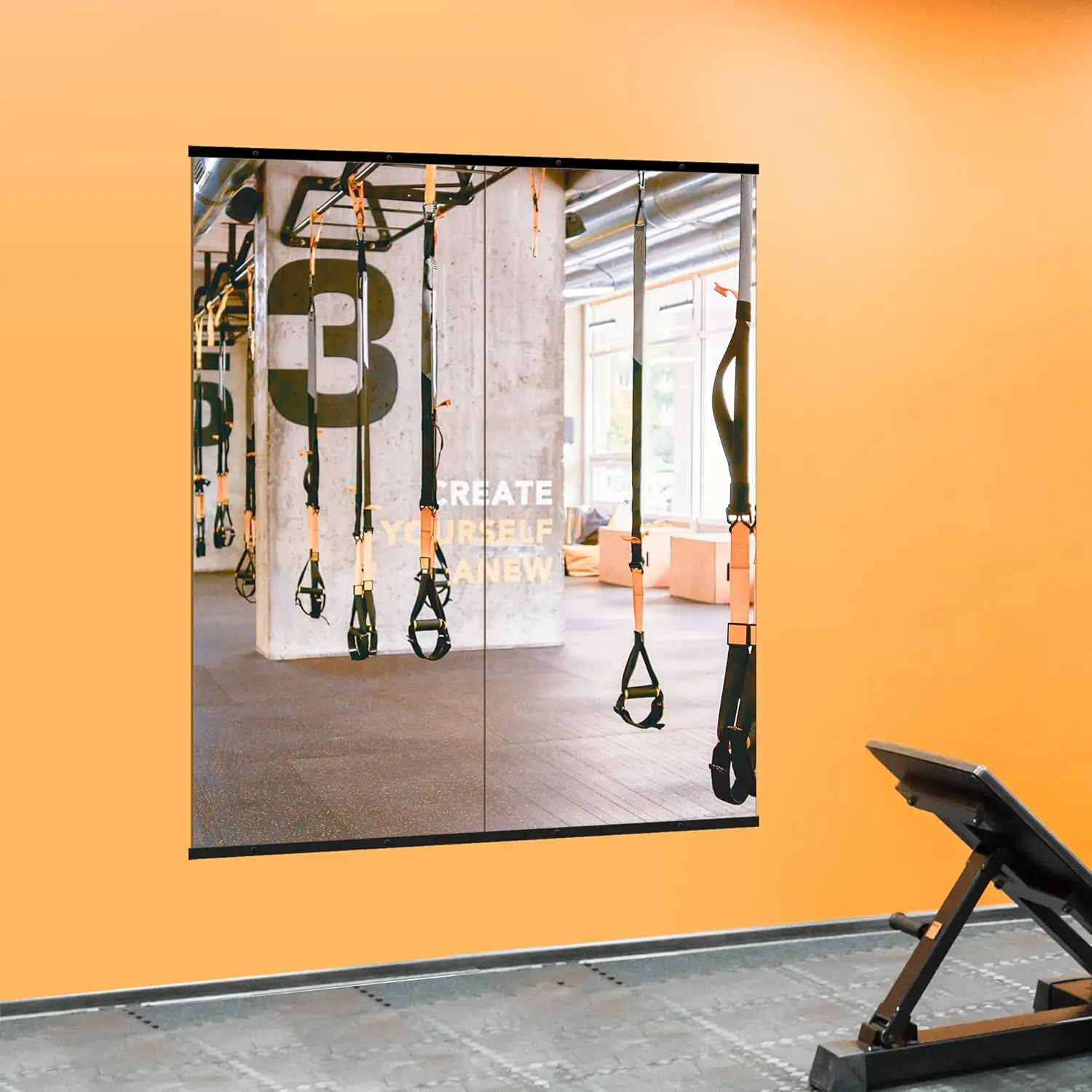 Miroir de gymnastique pour mur, pleine longueur, 60x25x2 pièces, grand miroir de corps sans cadre en verre pour salle de sport à domicile, entraînement, chambre à coucher, garage