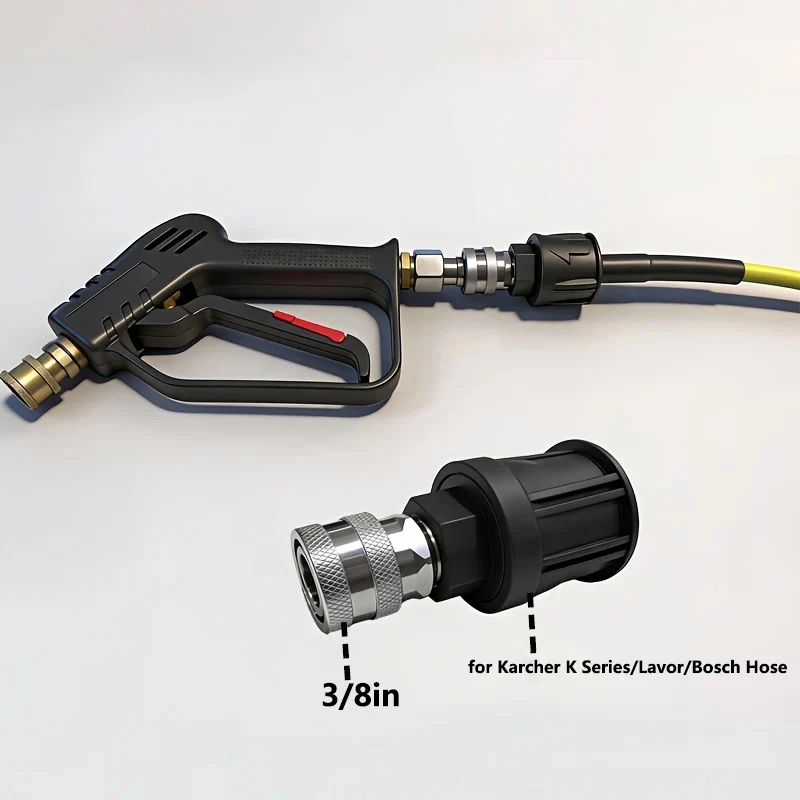 Pressure Washer Hose Adapter 3/8 inch Quick Connect to Karcher Lavor Bosch For Water Gun Connection Hose