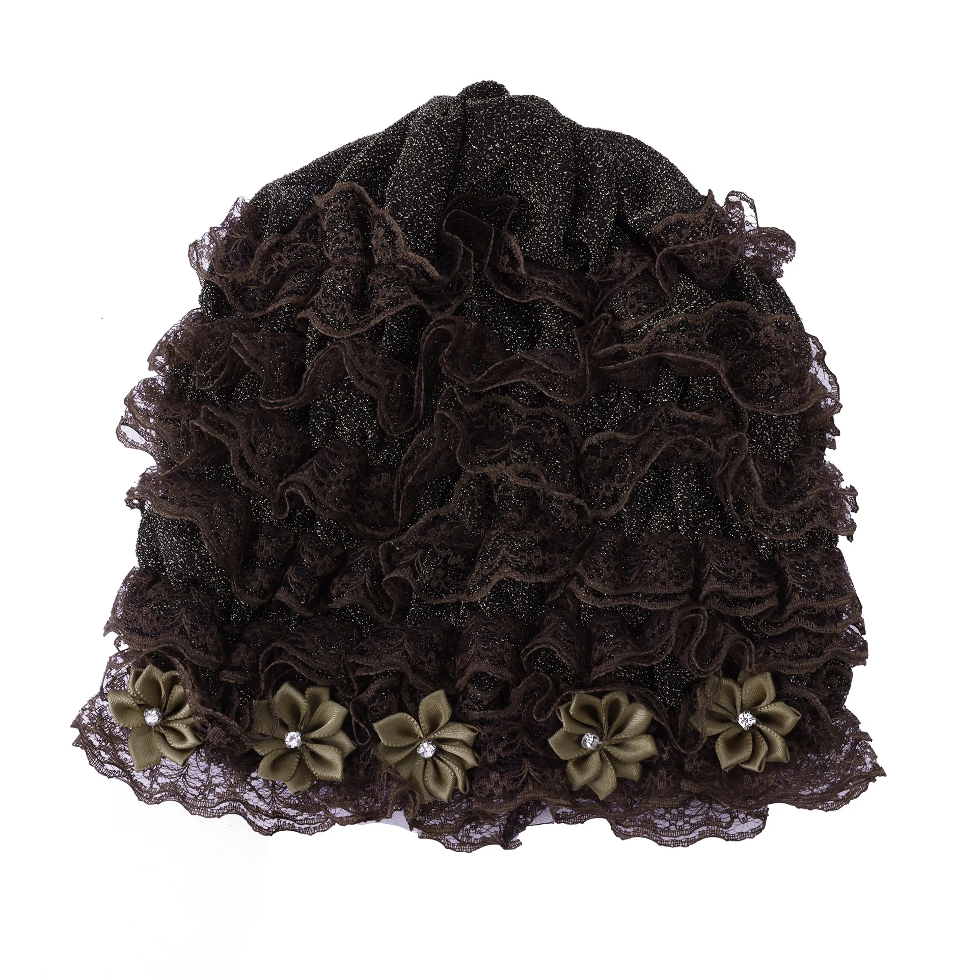 

Мусульманские женские кружевные шапочки с цветком, дышащая шапка, эластичная сетчатая шапочка для красоты, бандана, капот, хиджаб, платок, тюрбан