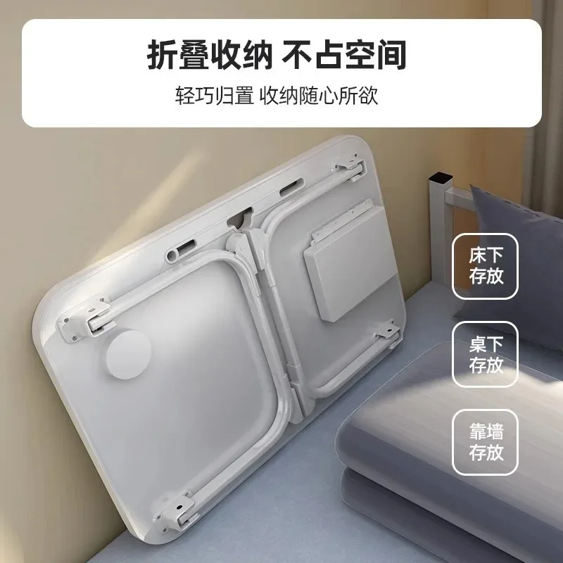 Multifunctional Folding Bed Upper Table with Cup Holder Card Slot Drawer 70x48cm Student Table