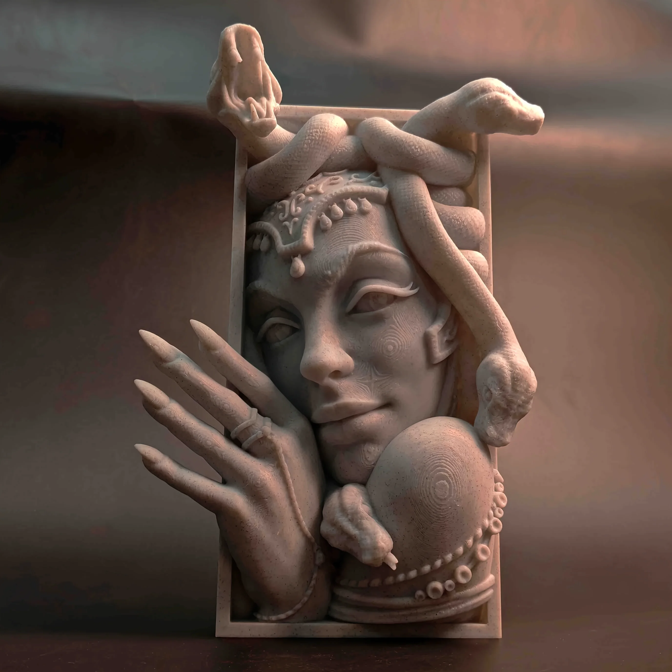 1 Medusa Statue Book Holder, Decorative Plastic Sculpture, Bookshelves, Tables, And Room Atmosphere, Indoor Decoration, No Need