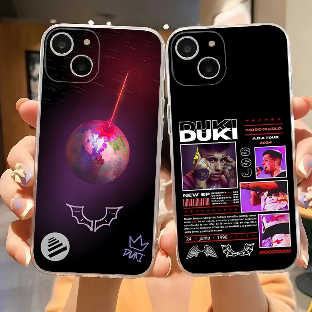 Duki Rapper Antes De Ameri Phone Case For Iphone 15 Pro Max 14 16 Plus 11 12 Mini 13 Pro 7 8 X XR XS SE Transparent Back Cover
