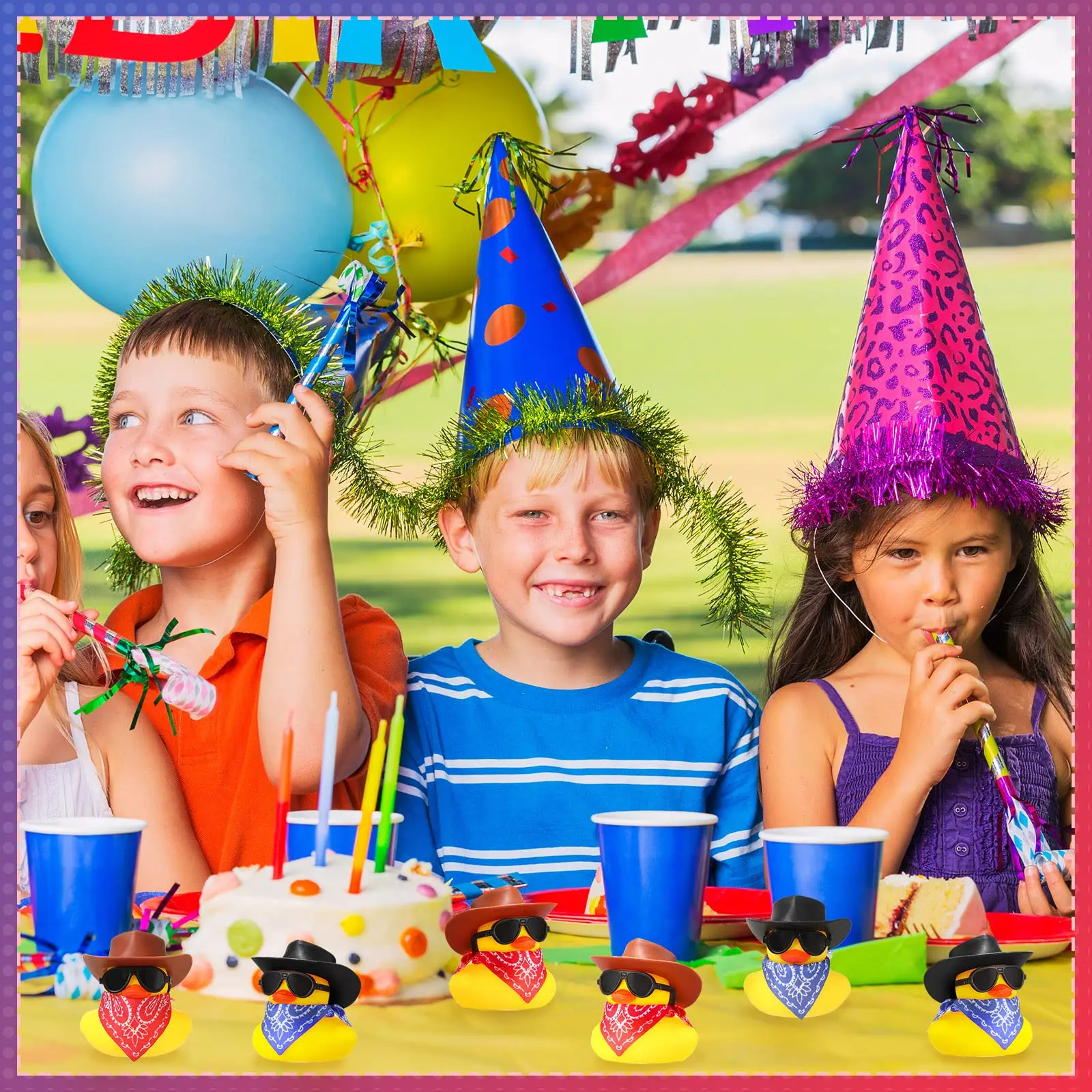 6/12/24/48 Set Cowboy Badeend Mini Gele Duckies Party Speelgoed Kleine Eenden Speelgoed voor Zomer Verjaardag Zwemmen Party Favor