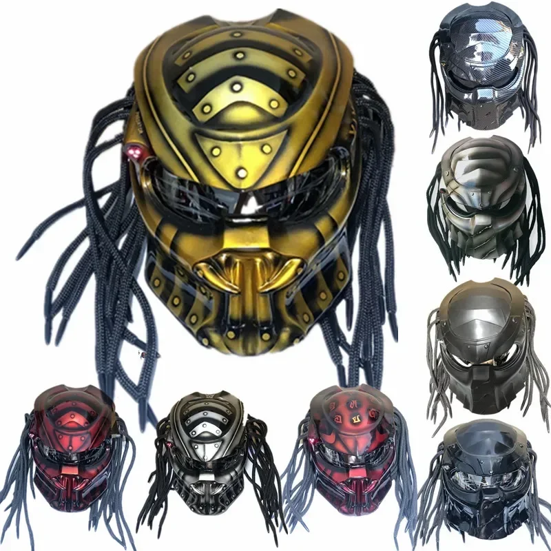 Full-cover Predator Carbon Fiber Special-shaped Helmet Retro Motorcycle Full-face Helmet Predator Helmet 