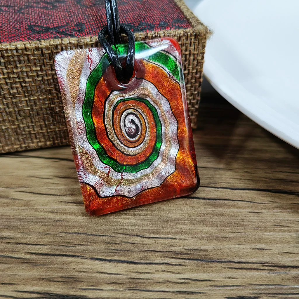 6 pçs mix vidro mauran floral redemoinho lampwork pingente colar para mulheres sentido artístico misterioso jóias baratas