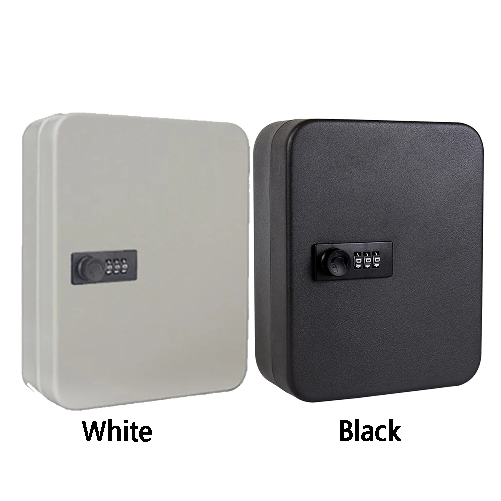 Password Indoor Outdoor Metal Wall Mounted Combination Lock Lockable Home Security Resettable Code Storage Cabinet Key Safe Box