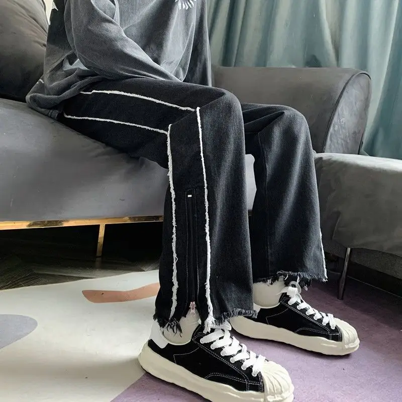 

Men's Summer Thin Jeans Men's Loose Straight Versatile Trendy Cropped Pants Spring New Style