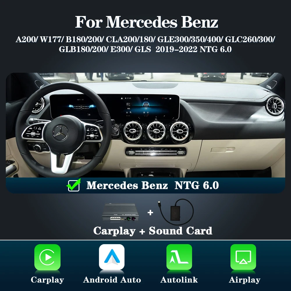 AUTOTOP Wireless CarPlay für Mercedes Benz NTG6.0 W177 W247 W213 W463 W447 C118 X243 H243 W167 X167 X253 X247 C257 H247 AirPlay