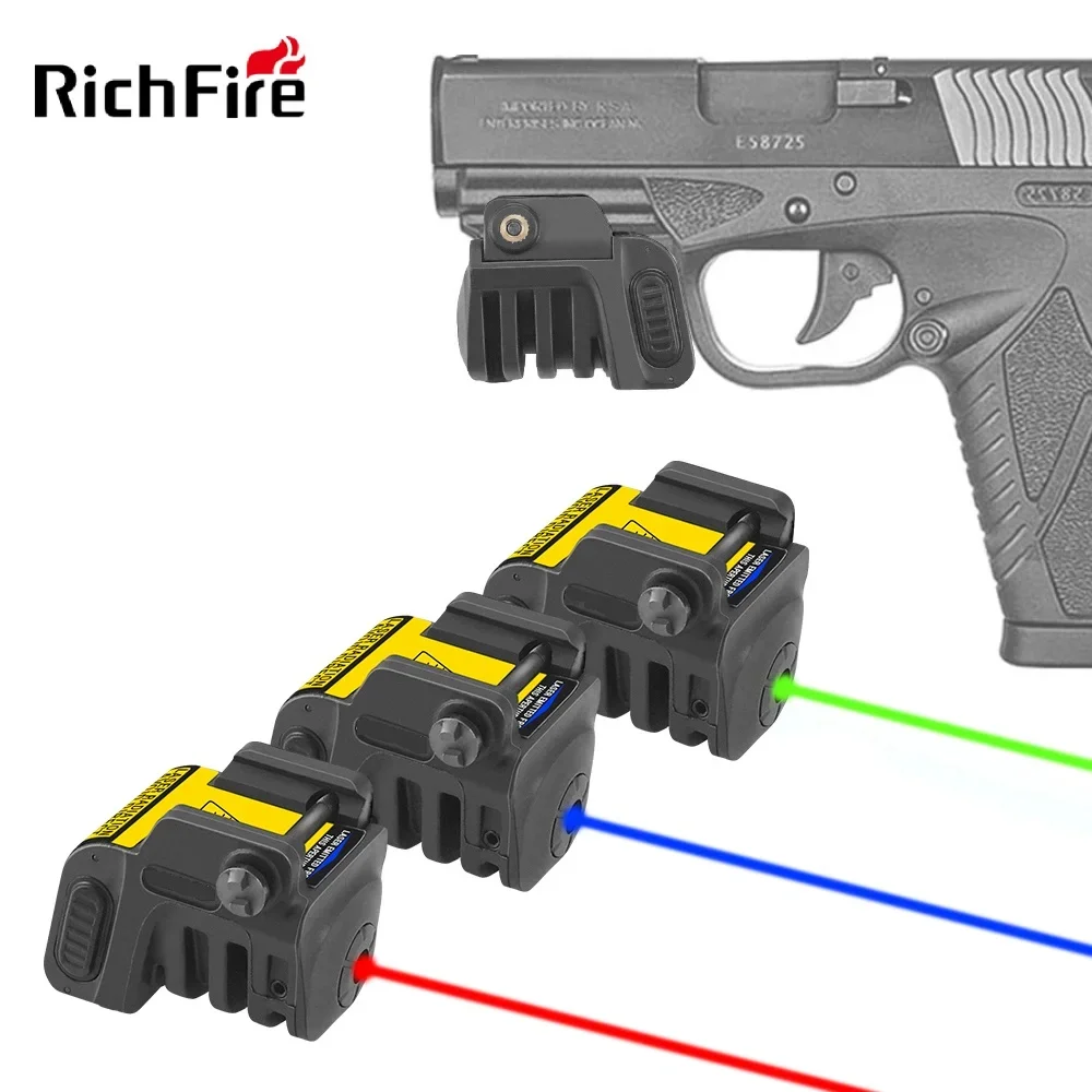 

Richfire Tactical Laser 5mw Red Green Blue Beam Rechargeable Compact Pistol Weaponlight for Picatinny Rail with Built-in Battery