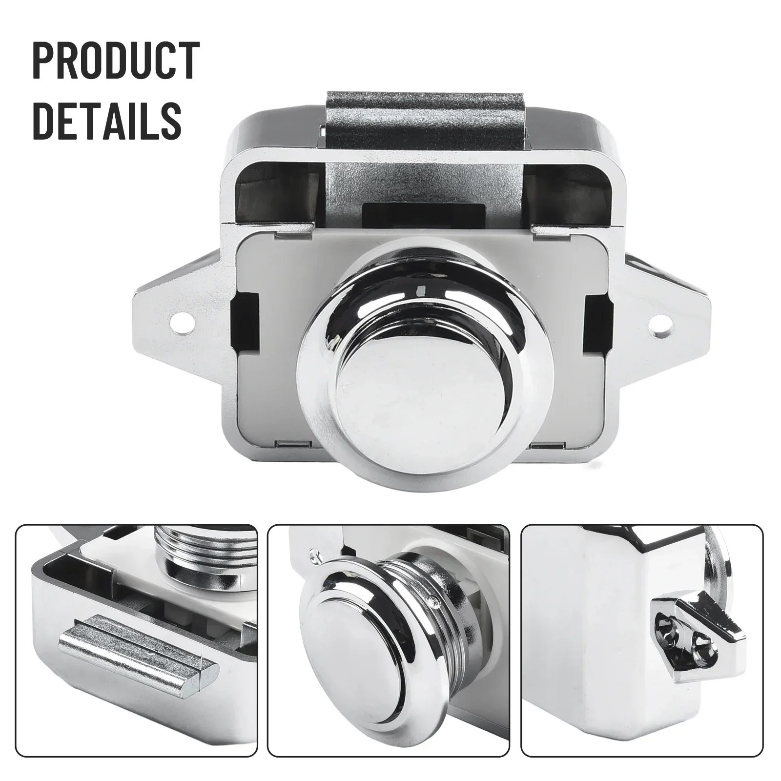 Knob Button Catch Lock L-shaped Plate RV Screws Yacht Boat Button Cabinet Caravan Cupboard Door Hardware Attachment