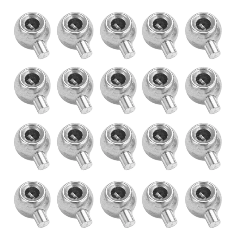 20 PCS Fade Resistant Clasps Stainless Steel Stopper Spacer Beads Crimp End Bead