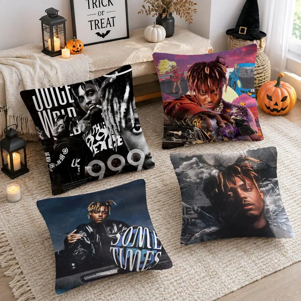 Rapper J-Juice WRLD Cushion Cover Soft Plush Cushion Case Throw Pillowcase Cozy Home Sofa Bed Living Room Decor