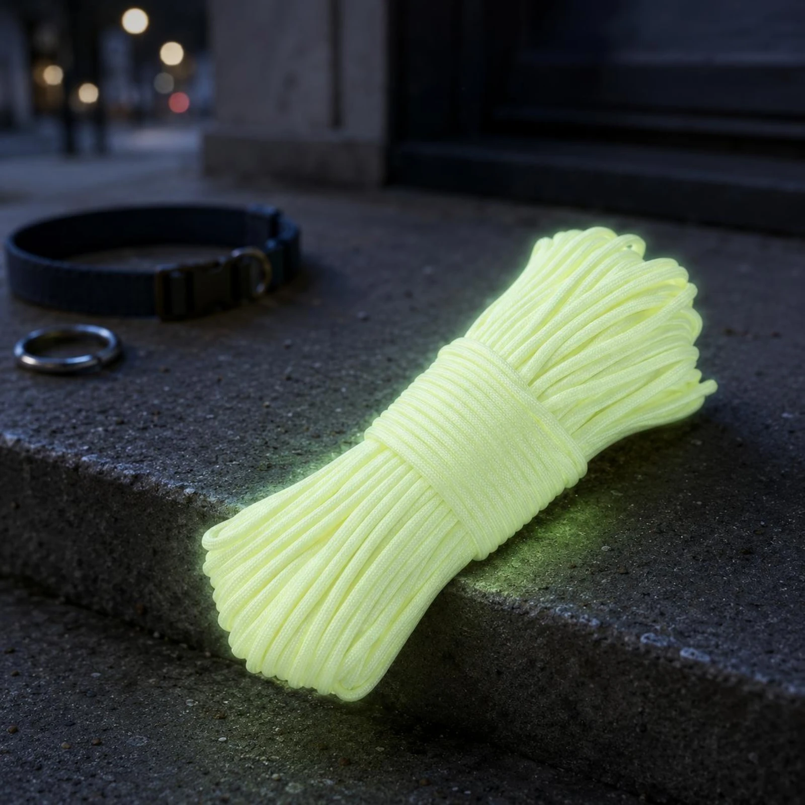 Luminousin-the-Dark Cord 4 Mm Luminous Cord Glow Paracord Woven Decorative Supply High Visibility