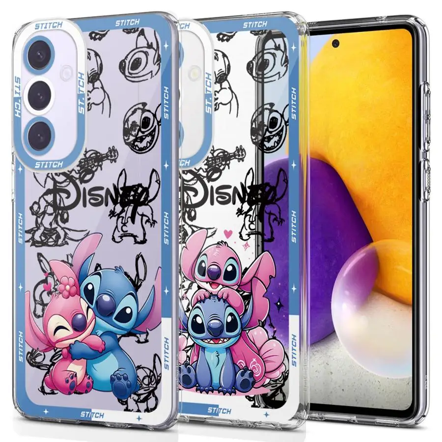 Cute Disney Stitch Phone Case for Samsung Galaxy A21s A52s A06 A02 A03s A71 4G A51 A10s A20s A50s A31 A04e A05s Clear Soft