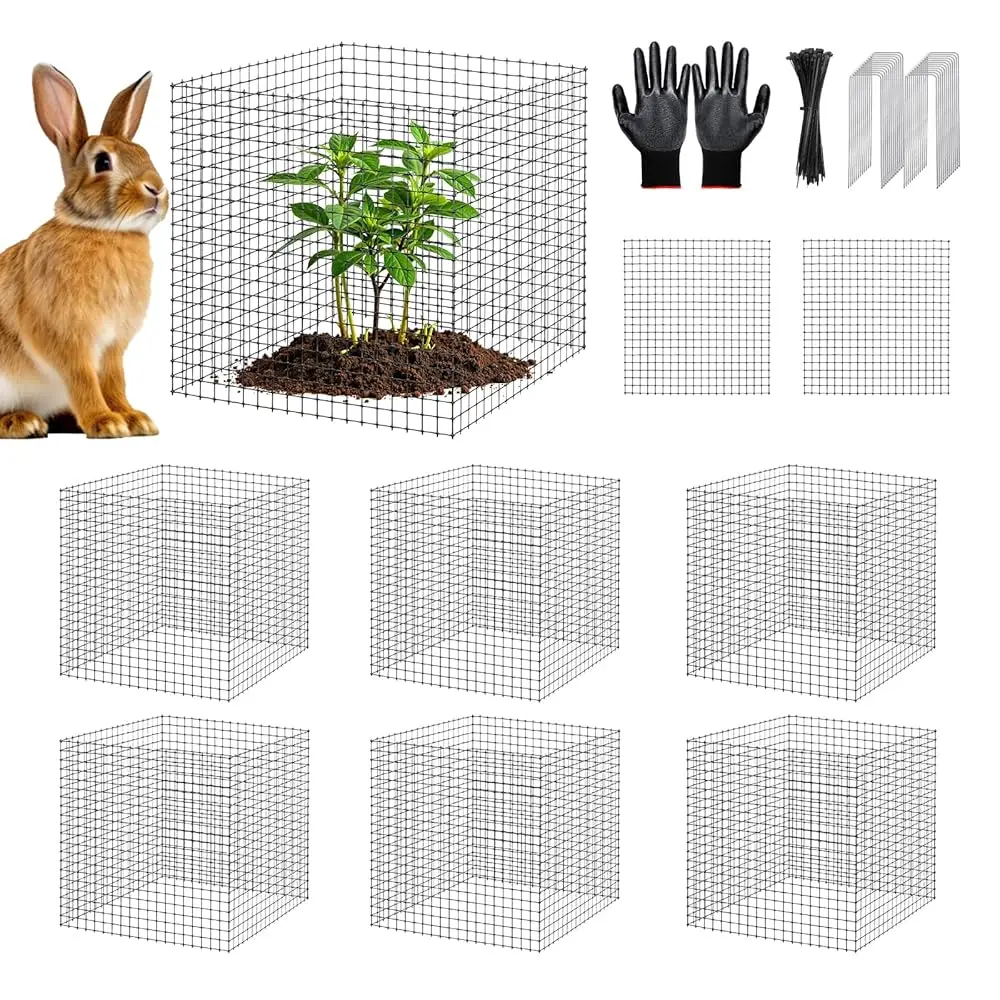 

18PCS Plant Protection from Animals,12x12 Inch Metal Wire Plant Protectors,Plant Cages to Keep Animals Out,Sturdy Bunny Barri