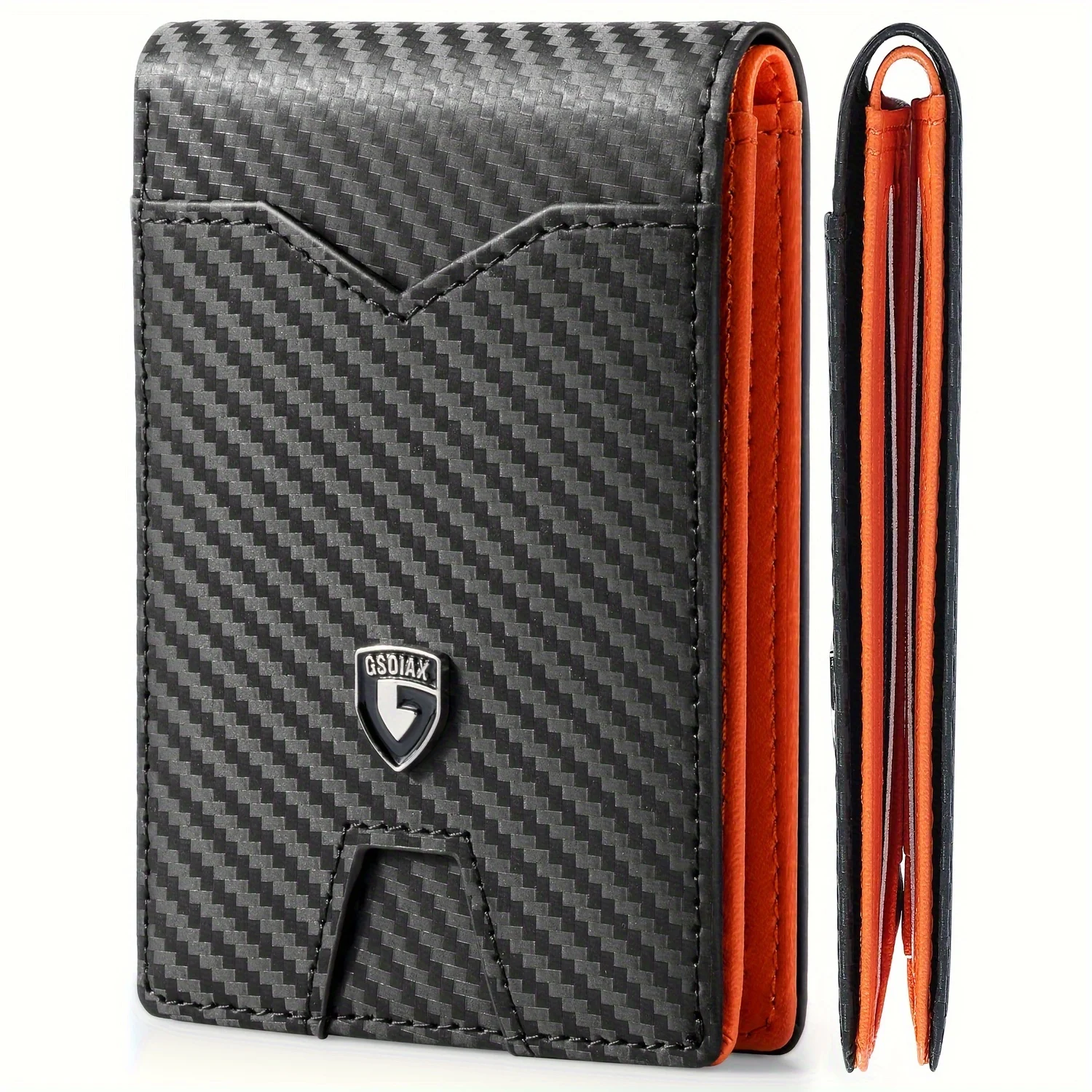 1pc RFID-Blocking Ultra-Thin Men's Wallet - Carbon Fiber Inspired, Minimalist Design - Perfect for Daily Use & Stylish Gift Box
