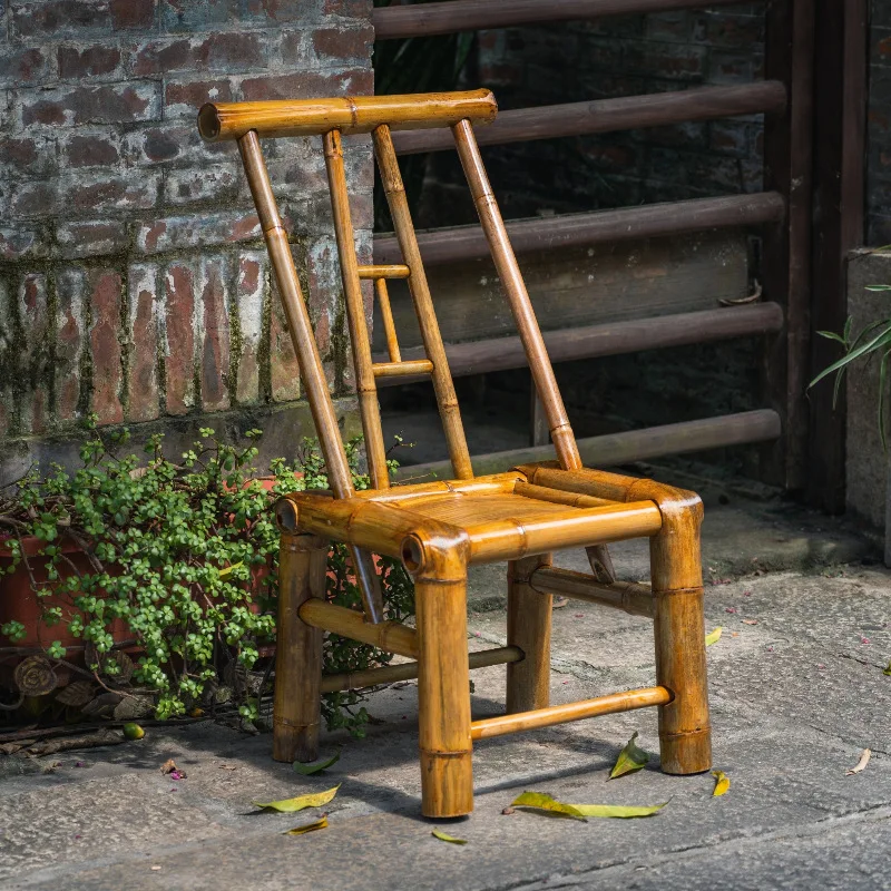 

Bamboo chair old-fashioned pure handmade back chair bamboo weaving outdoor home retro table and chair casual