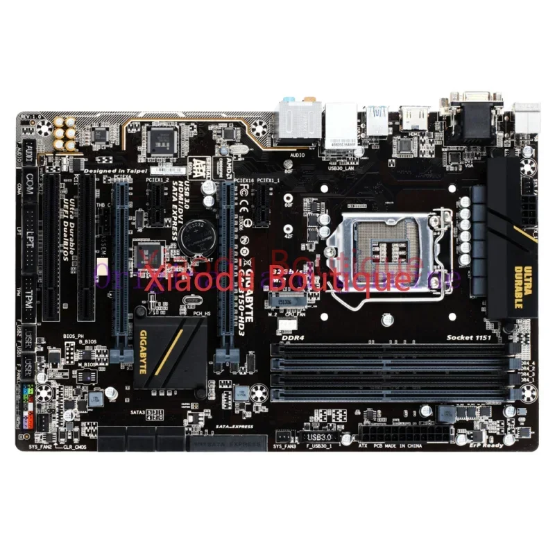 FOR GIGABYTE GA-B150-HD3 Motherboard Intel B150 LGA 1151 ATX DDR4 Core M.2 VGA DVI