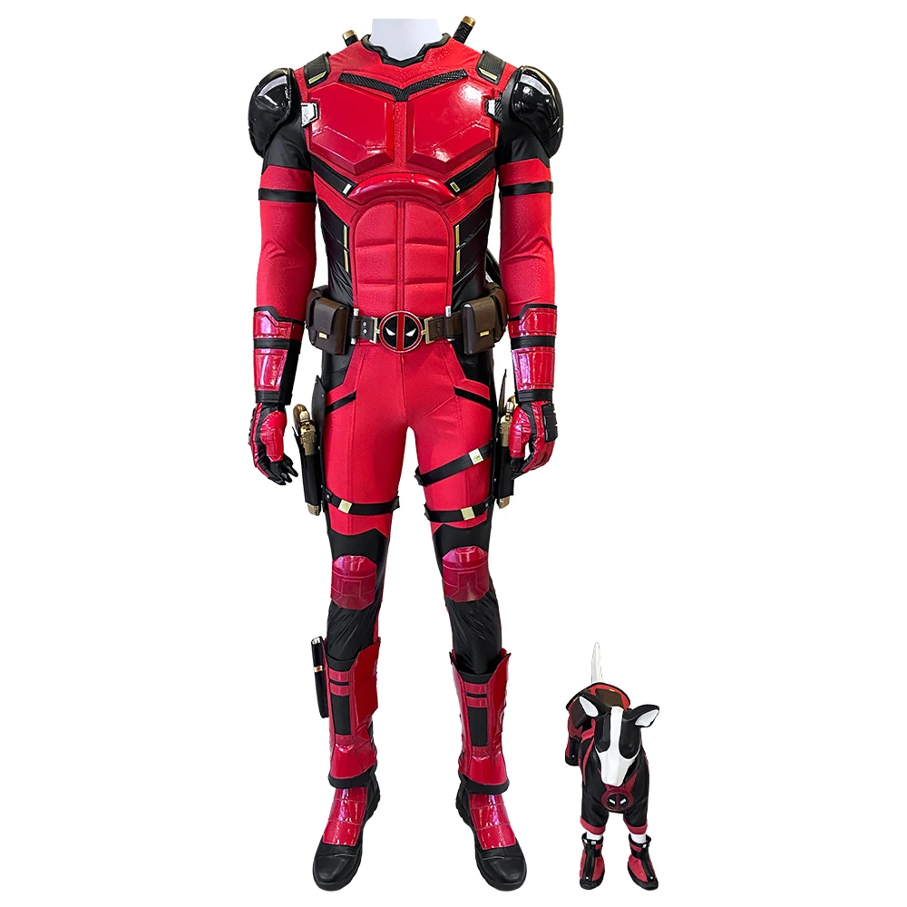 Wade Wilson Soldado Vermelho Cosplay Traje, Pool Boy Battle Suit, Bodysuit com Acessórios, Roupa de Carnaval Halloween, Feita À Mão, DP3