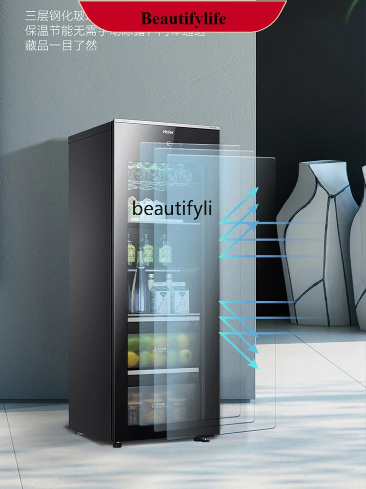 

E132 Ice Bar Air Cooling Frostless Household Drinks Fruit Tea Refrigerated Fresh Cabinet Living Room Freezer Ice Bar