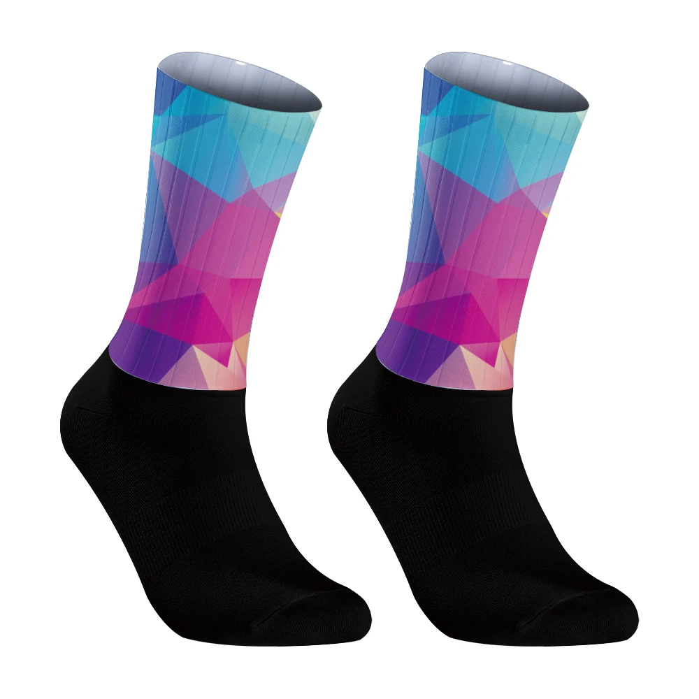 2024 neue Radsport-Team-Socken Anti-Rutsch-nahtlose Silikon-Laufsport-Rennrad-Aero-Socken