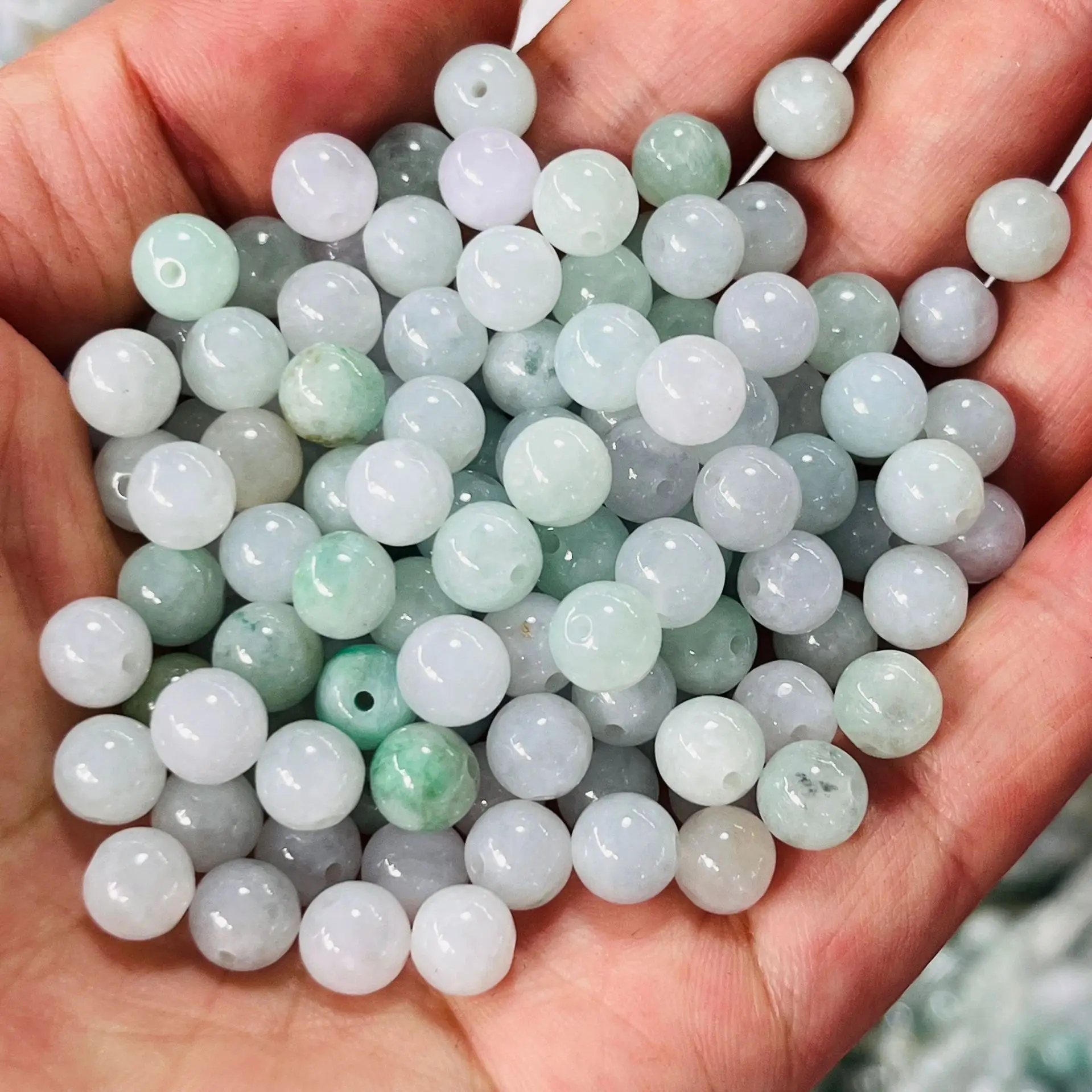 Genuine Myanmar Jadeite Beads For Jewelry Making Diy String Bracelet Beaded Necklace Grade A Burma Jade Round Beads Accessories