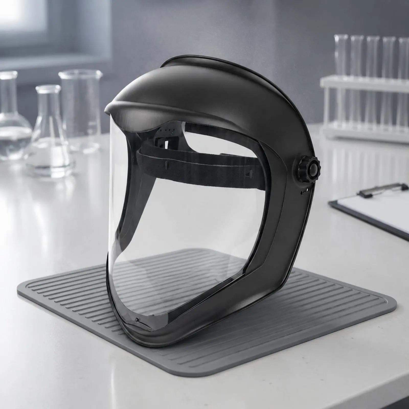 Head Mounted Face Visor Anti-Fog Full Face Visor Protective Resistant Visor Dust Proof Safety Visor for Construction, Kitchen