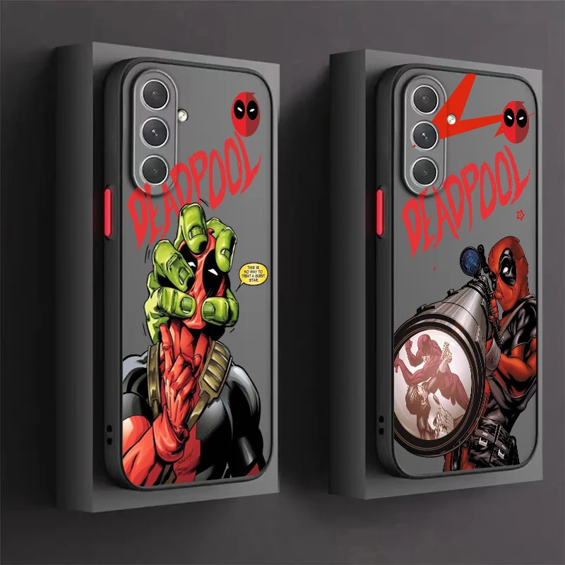 

Marvel Deadpool Wade Cool Frosted Translucent For Samsung Galaxy S24 S23 S22 S21 S20 FE S10 S9 S8 Plus Ultra Pro 5G Back