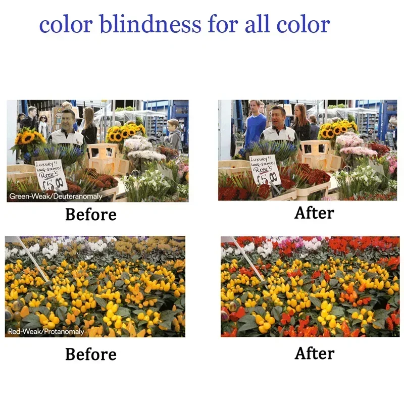 SHINU Brand Color Blind Glasses Correction for Men can see Red Green color Protan Deutan colorblind glasses red green for men