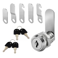 16/20/25/30mm Cam Lock Set Door Cabinet Mailbox Drawer Cupboard Locker Etc,It Comes with 4 Keys and 5 Different Lock Plates