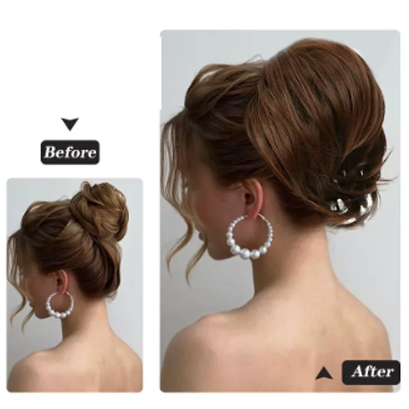 H & STAR الاصطناعية فوضوي كعكة Scrunchy كعكة الشعر شعر مستعار النساء Chignon مطاطا رباط شعر قطع الشعر للنساء دونات