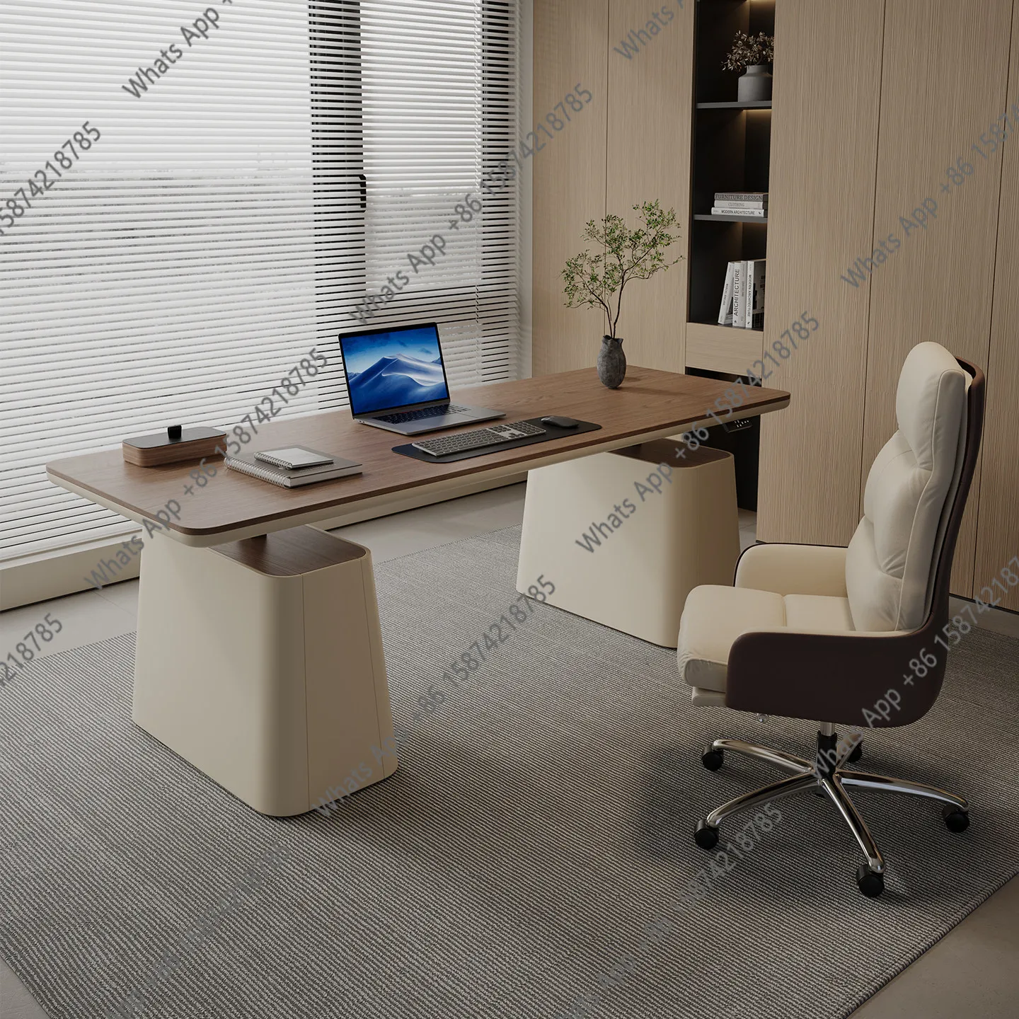 Electric lifting desk Computer desk Office workbench Home double living room Light luxury Italian minimalist modern
