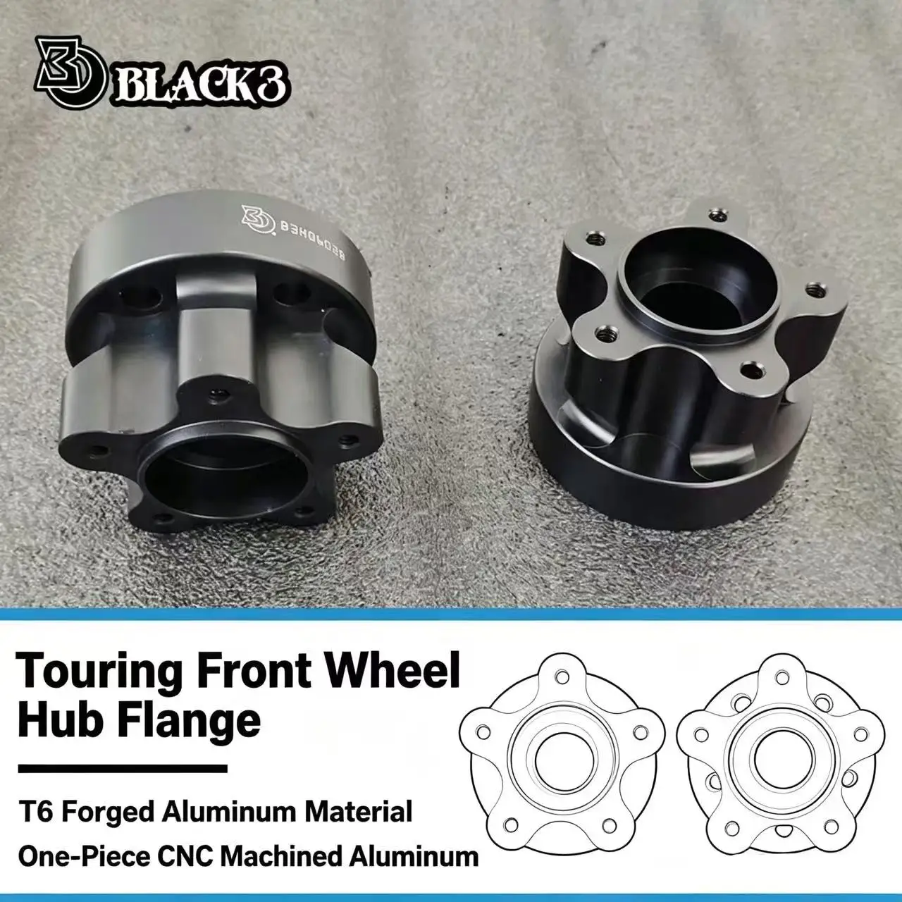 Front Wheel Hub Flange For Harley Touring Models After 2017, Adapter For B3 Modified Front Wheel