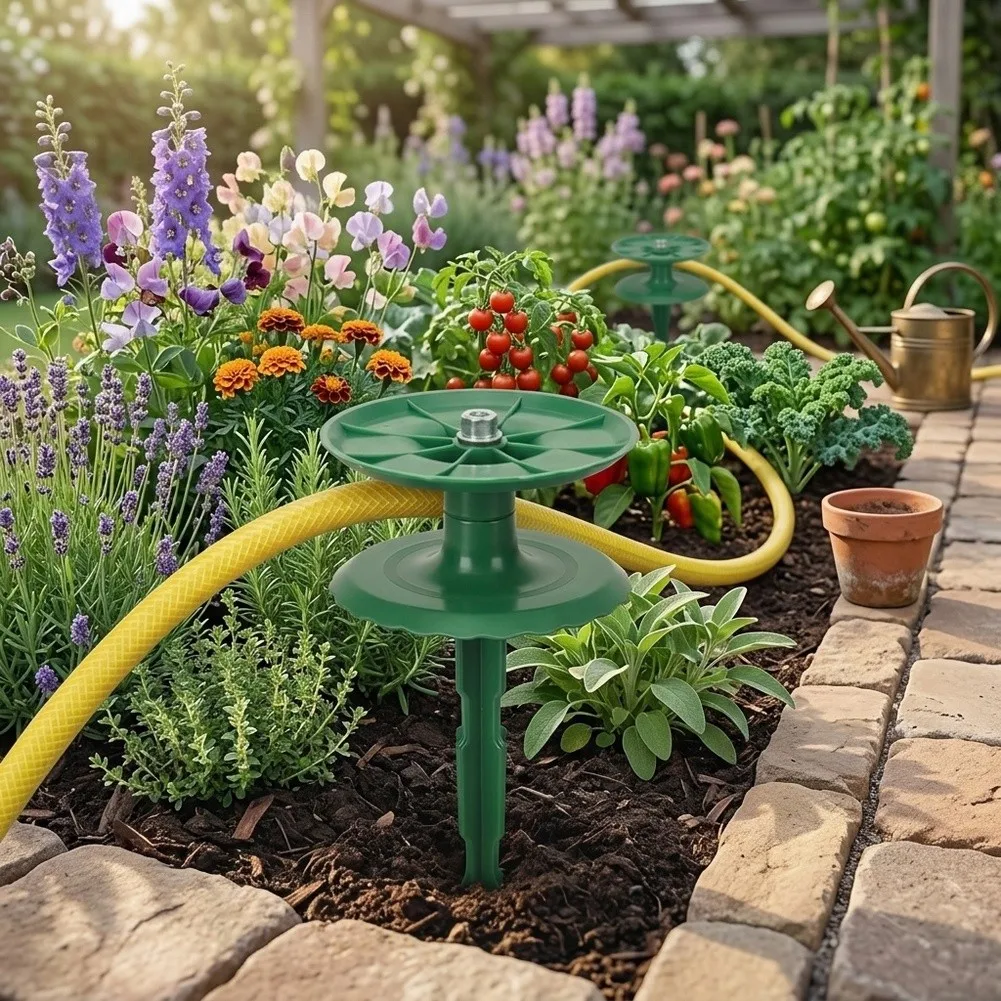 10 Inches Garden Hose Guide Stakes Decorative Lace Pattern Reinforced Plastic Material Sun Protection Design For Garden Hoses