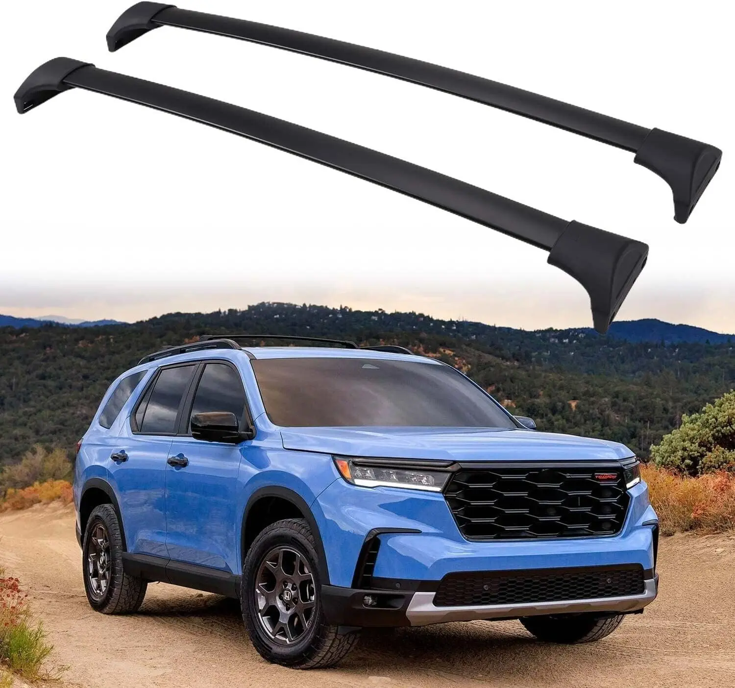 

2Pcs Aluminum Roof Rail Rack Cross Bar Crossbar Fits for 2023-2024 Honda Pilot