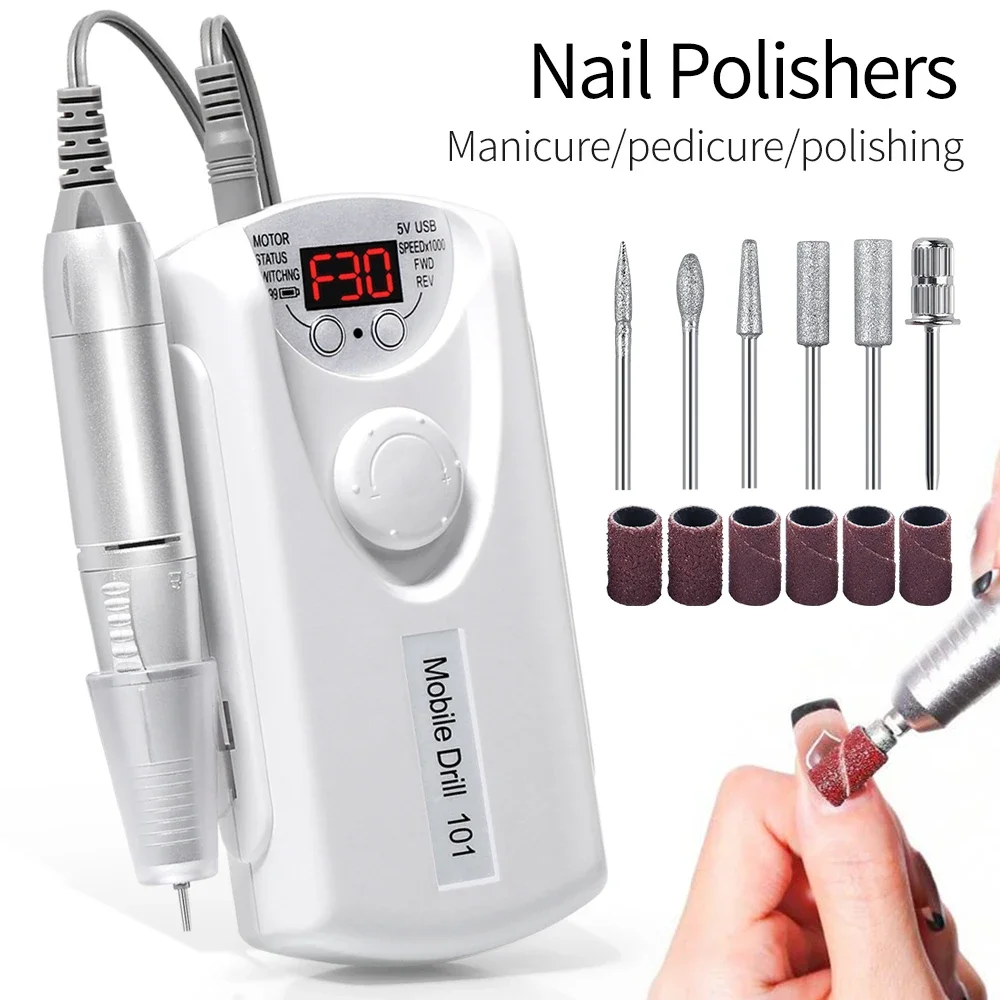 

Nail Drill 35000rpm Professional Lathe Machine Milling Cutters for Manicure Electric Sander File Gel Nails Drills Motor Polishe