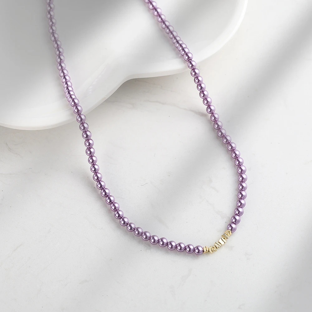 

KISS MANDY Стерлингового Серебра 925 пробы с имитацией жемчуга, шариковые бусины, ожерелья для женщин, модные колье из натуральной ракушки 4 мм, аксессуары PSN10