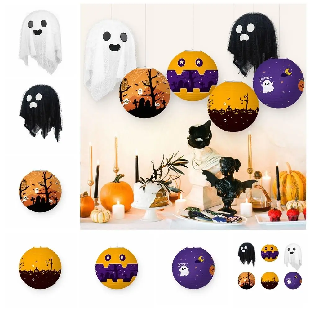 Multipurpose Ghost Halloween Paper Lantern Paper Bat Festival Ghost Lanterns Handmade DIY Halloween Hanging rPops Ghost Festival
