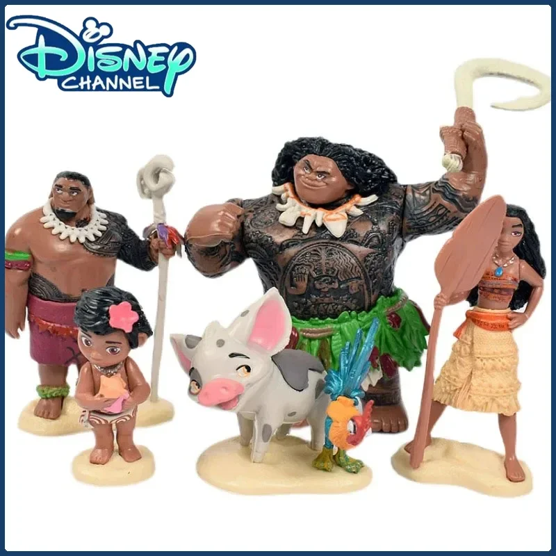 Disney Animation Moana 2 Figures Moana Princess, HeiHei Heihei, Maui, Pua Pig Toy Model Room Whakapaipai Koha Mo Nga Tamariki