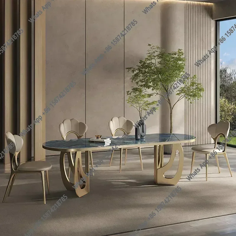 O Dining Table Coffee Multifunctional Mesa Comedor Home Furniture Luxury Kitcjen Dining Table Set 6 People Desk Legs Metal Marbl