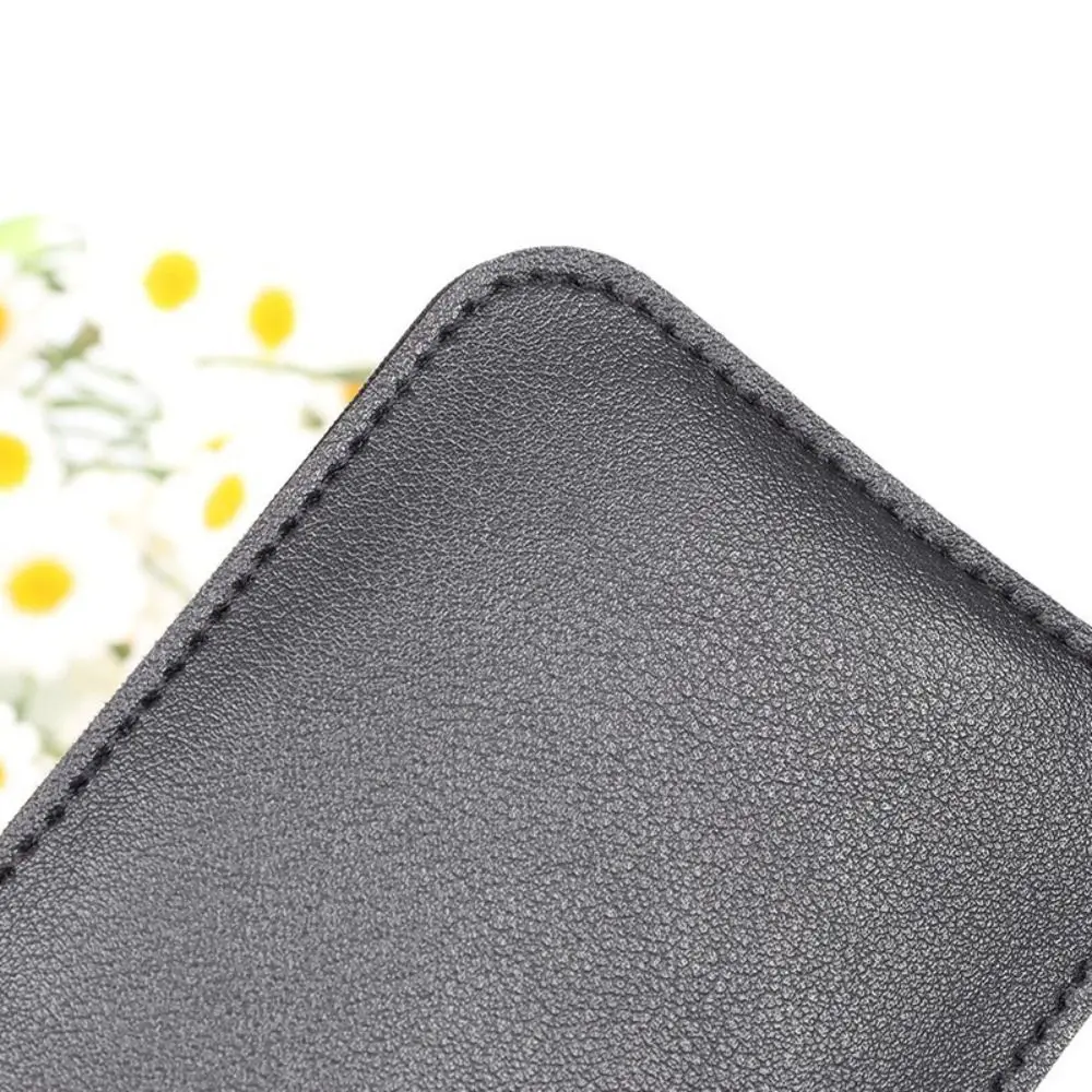 Fashion Laminated Concealed Mini Card Wallet 5 Card Pockets Pull-out Type ID Card Holder PU Leather Business Card Case Men