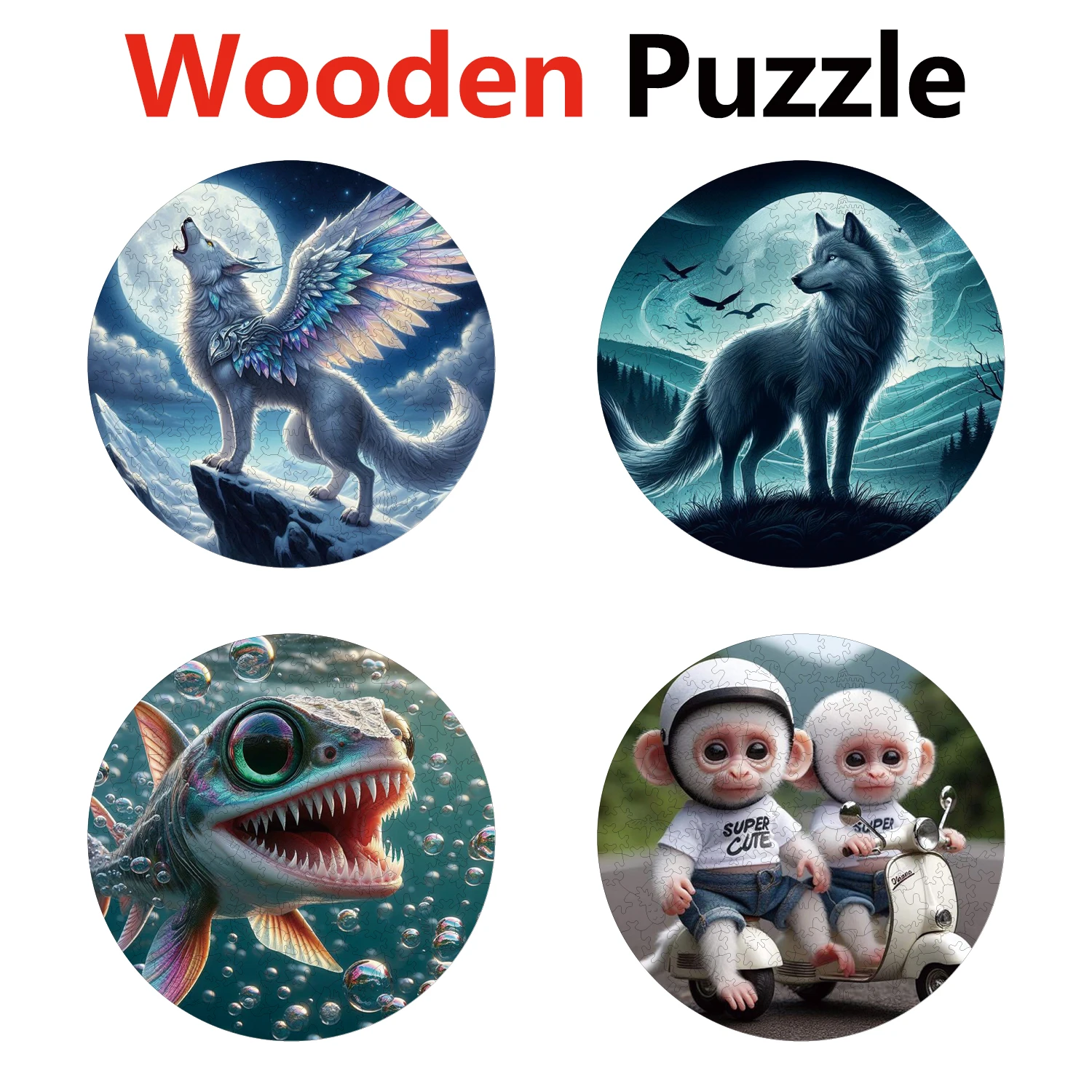 

Eagle Wolf Shark Monkey Animal Puzzles High Quality Jigsaw Puzzle Wooden Puzzle Best Christmas Gift